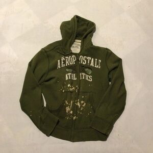 vintage Aeropostale zip up XXL hoodie green distressed